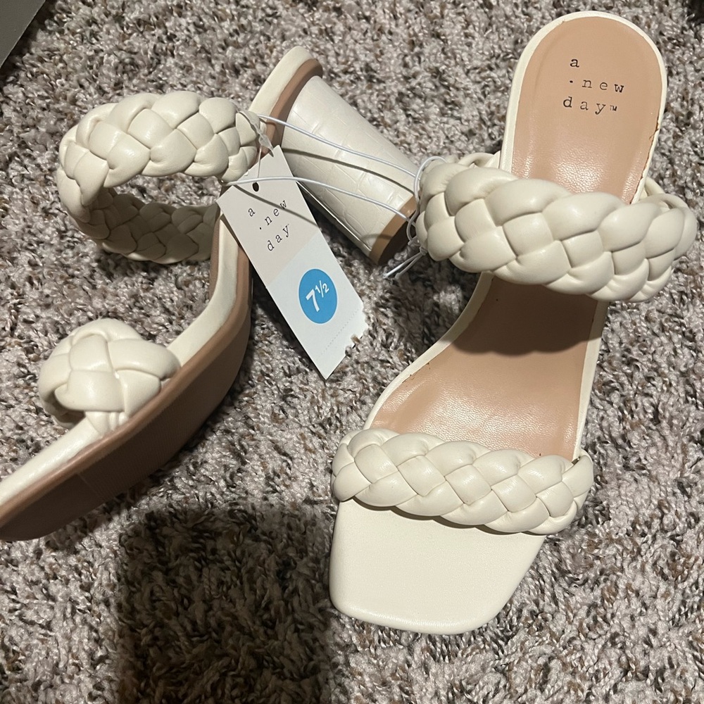 A new day braided cream sandal heels